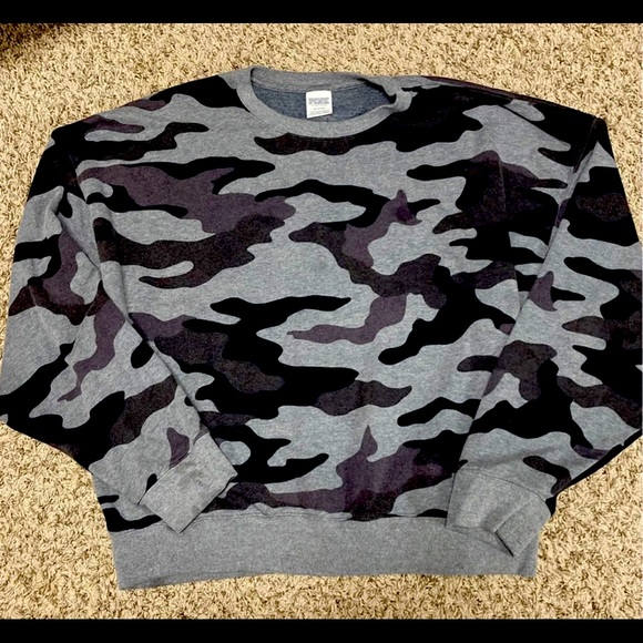 PINK camo crew neck sweater - Picture 1 of 3